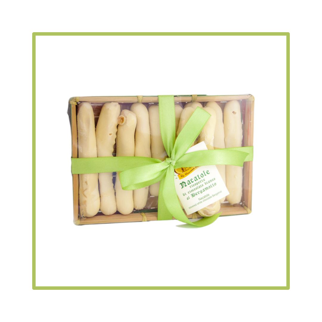 Biscotti ricoperti di cioccolato bianco al bergamotto